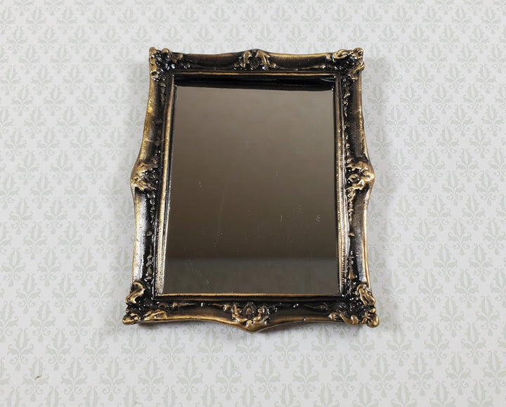 Dollhouse Mirror Metal Antique Bronze Frame 1:12 Scale Miniature Accessory - Miniature Crush