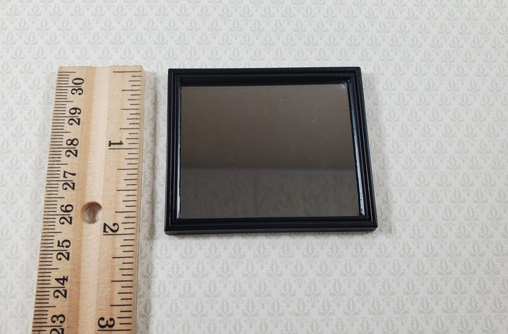 Dollhouse Mirror Slim Black Metal Frame Modern Style 1:12 Scale Miniature - Miniature Crush