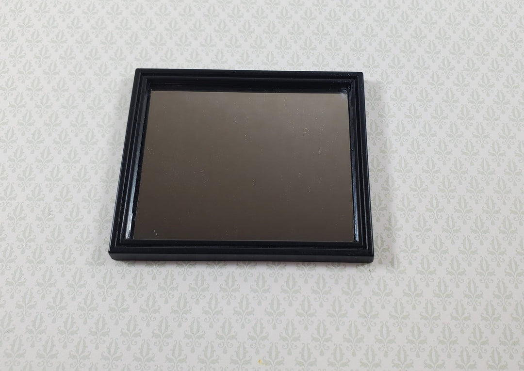 Dollhouse Mirror Slim Black Metal Frame Modern Style 1:12 Scale Miniature - Miniature Crush
