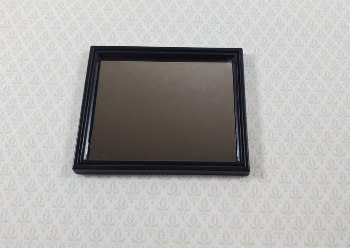 Dollhouse Mirror Slim Black Metal Frame Modern Style 1:12 Scale Miniature - Miniature Crush