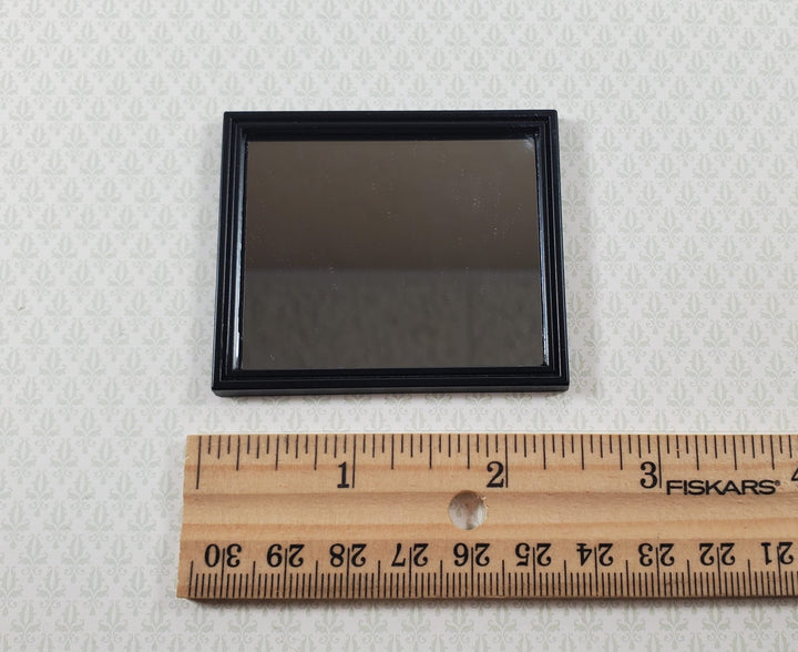 Dollhouse Mirror Slim Black Metal Frame Modern Style 1:12 Scale Miniature - Miniature Crush