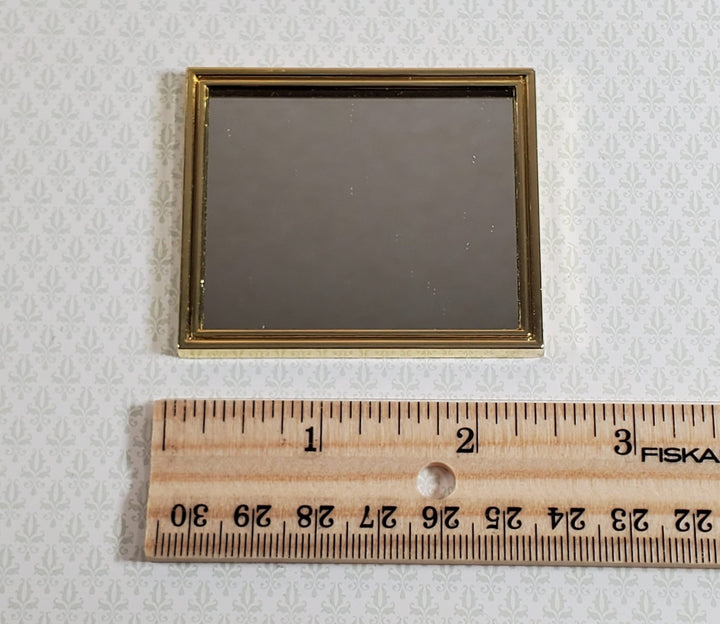 Dollhouse Mirror Slim Gold Metal Frame 1:12 Scale Miniature - Miniature Crush