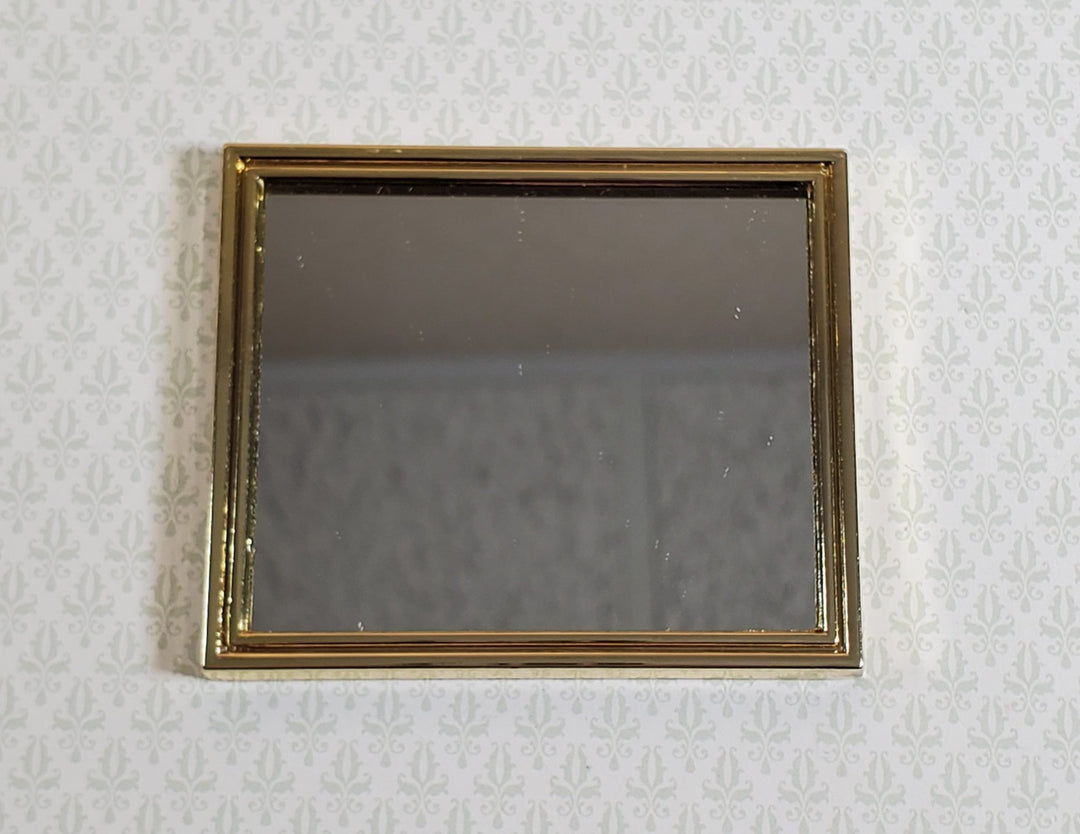 Dollhouse Mirror Slim Gold Metal Frame 1:12 Scale Miniature - Miniature Crush