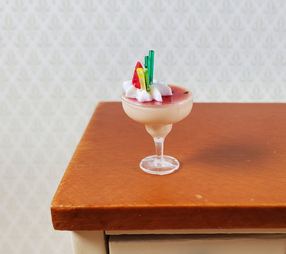 Dollhouse Mocha Cocktail with Whipped and Cream Fruit 1:12 Scale Miniature Drink - Miniature Crush