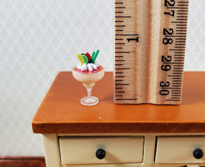 Dollhouse Mocha Cocktail with Whipped and Cream Fruit 1:12 Scale Miniature Drink - Miniature Crush