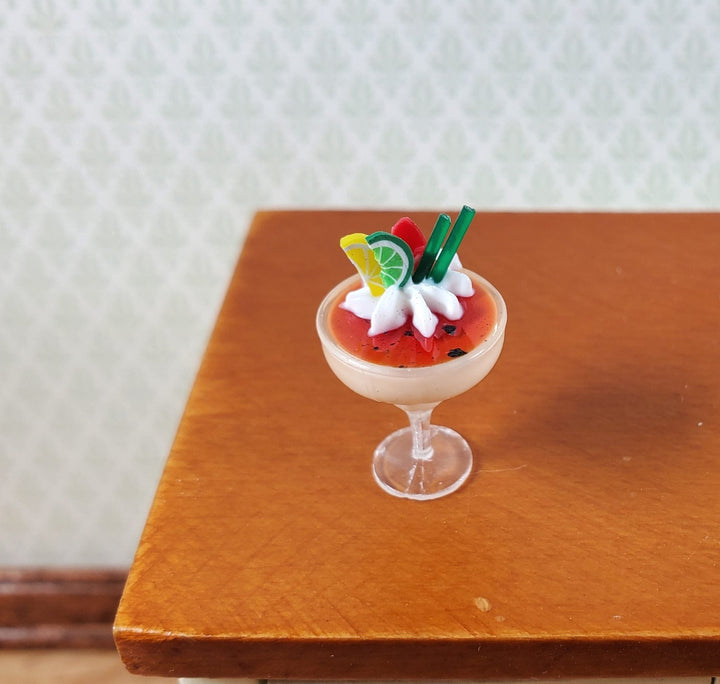 Dollhouse Mocha Cocktail with Whipped and Cream Fruit 1:12 Scale Miniature Drink - Miniature Crush