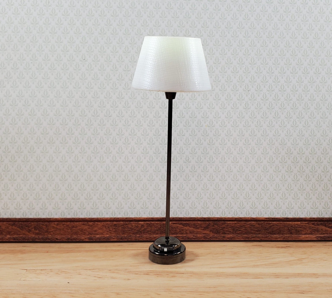 Dollhouse Modern Battery Light Floor Lamp Black Base 1:12 Scale Houseworks 2380 - MiniatureCrush