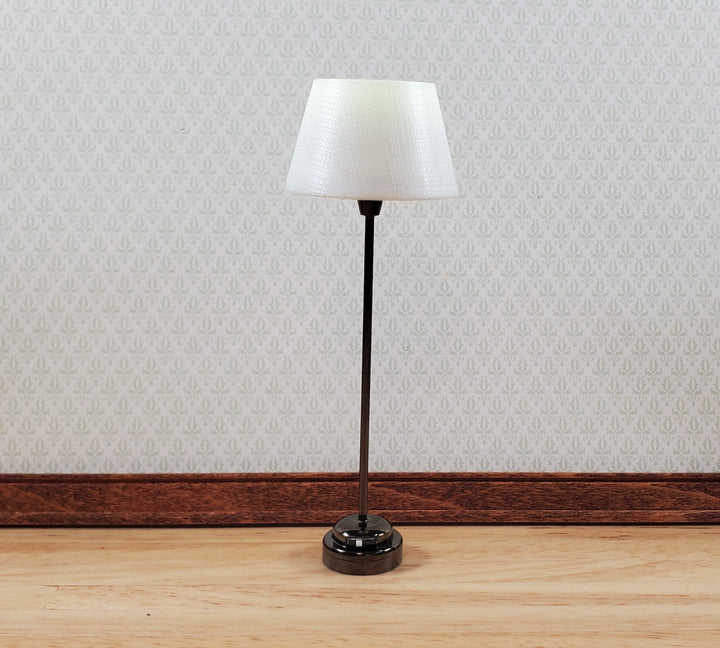 Dollhouse Modern Battery Light Floor Lamp Black Base 1:12 Scale Houseworks 2380 - MiniatureCrush