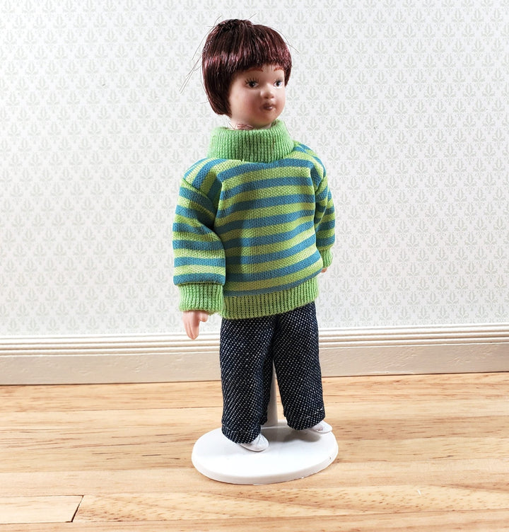 Dollhouse Modern Boy Son Doll Porcelain Semi - Poseable 1:12 Scale Miniature - Miniature Crush