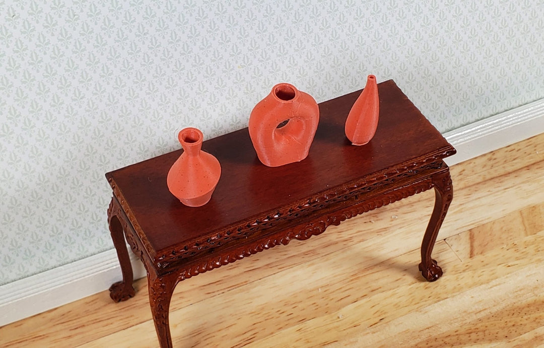 Dollhouse Modern Flower Vases Set of 3 Terra Cotta Style 1:12 Scale Miniatures - Miniature Crush