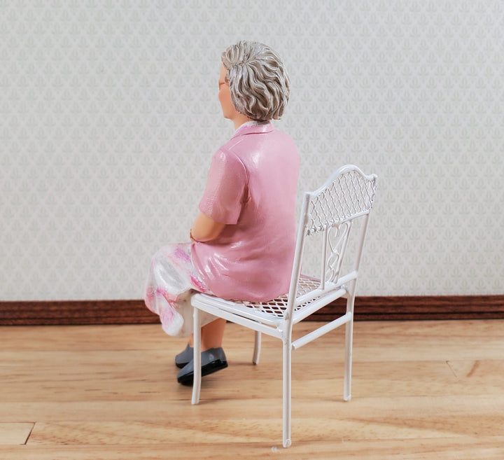 Dollhouse Modern Lady Grandma Doll Sitting 1:12 Scale Miniature "RoseMary" - MiniatureCrush