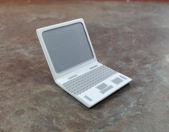 Dollhouse Modern Laptop Computer White Metal 1:12 Scale Miniature ...