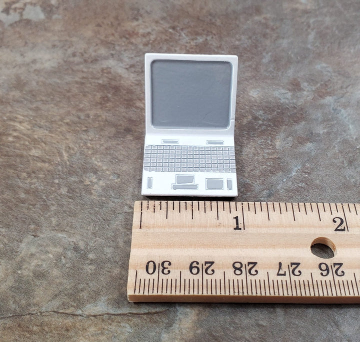 Dollhouse Modern Laptop Computer White Metal 1:12 Scale Miniature ...