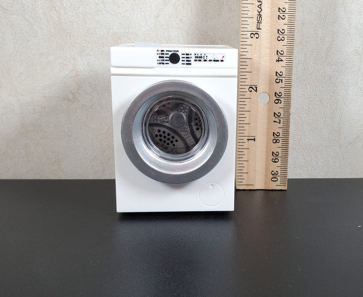 Dollhouse Modern Washing Machine Inside Spins Front Load 1:12 Scale Miniature - MiniatureCrush