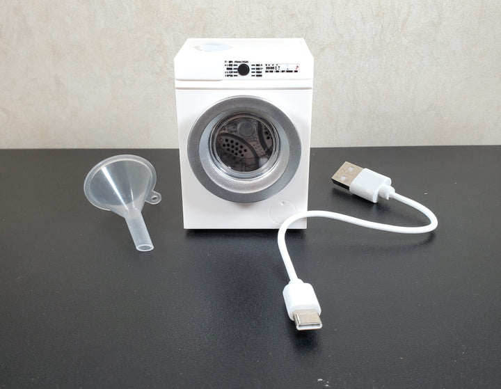 Dollhouse Modern Washing Machine Inside Spins Front Load 1:12 Scale Miniature - MiniatureCrush