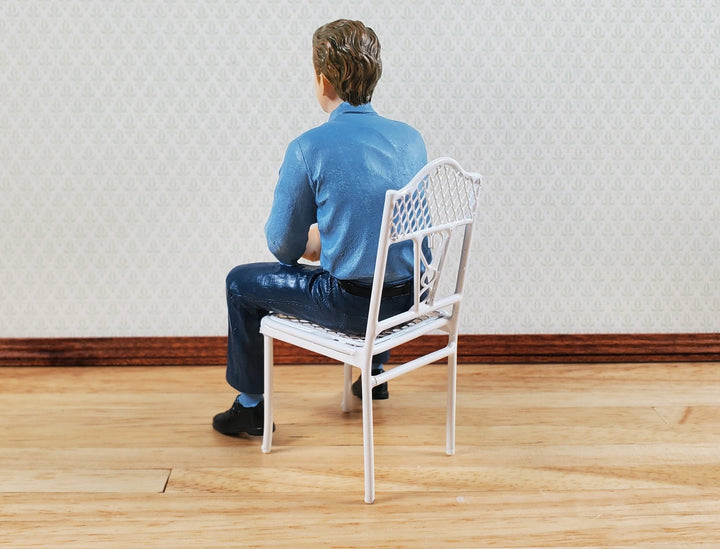 Dollhouse Modern Young Man Father Sitting Casual 1:12 Scale "Joel" Houseworks - MiniatureCrush