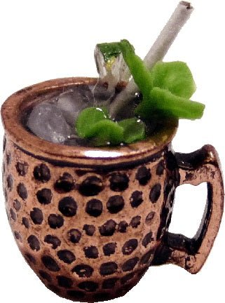 Dollhouse Moscow Mule Cocktail in Copper Mug 1:12 Scale Miniature Drink - MiniatureCrush