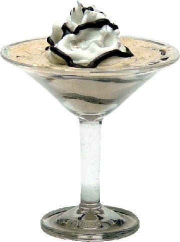 Dollhouse Mudslide Cocktail in a Martini Glass 1:12 Scale Miniature Drink - MiniatureCrush