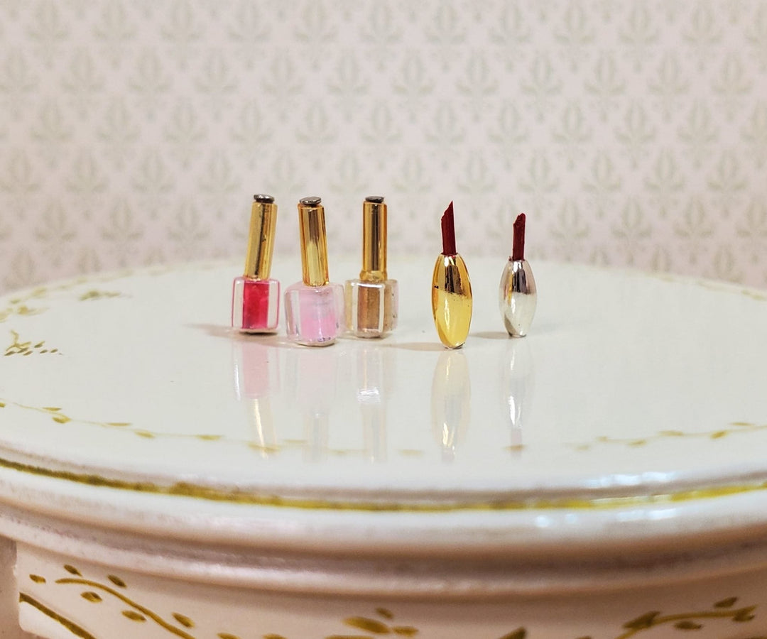 Dollhouse Nail Polish & Lipstick Vanity Set 1:12 Scale Miniatures - MiniatureCrush