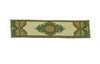 Dollhouse Narrow Carpet Rug Runner Gold Green Woven Fabric 1:12 Scale