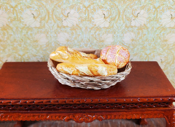 Dollhouse Natural Fiber Large Oval Basket 1:12 Scale Miniature - MiniatureCrush