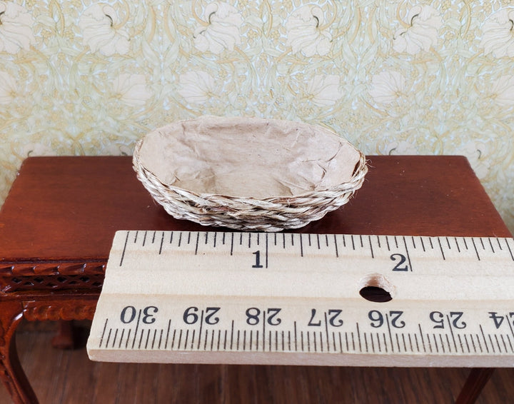 Dollhouse Natural Fiber Large Oval Basket 1:12 Scale Miniature - MiniatureCrush