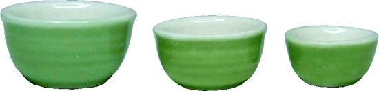 Dollhouse Nesting Mixing Bowls Light Green Set of 3 1:12 Scale Miniatures Dish - MiniatureCrush