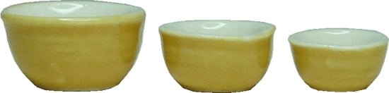 Dollhouse Nesting Mixing Bowls Wheat Color Set of 3 1:12 Scale Miniature Dishes - MiniatureCrush