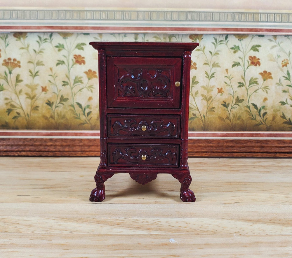 Dollhouse Nightstand Vintage Hansson Miniatures 1:12 Scale Mahogany Finish - MiniatureCrush