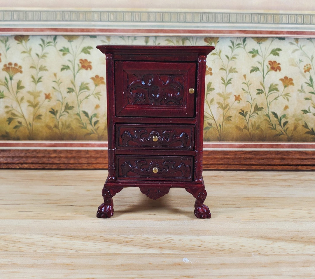 Dollhouse Nightstand Vintage Hansson Miniatures 1:12 Scale Mahogany Finish - MiniatureCrush