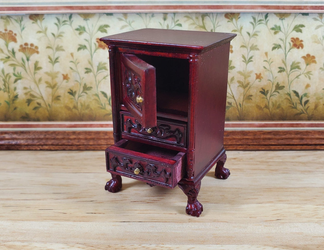 Dollhouse Nightstand Vintage Hansson Miniatures 1:12 Scale Mahogany Finish - MiniatureCrush
