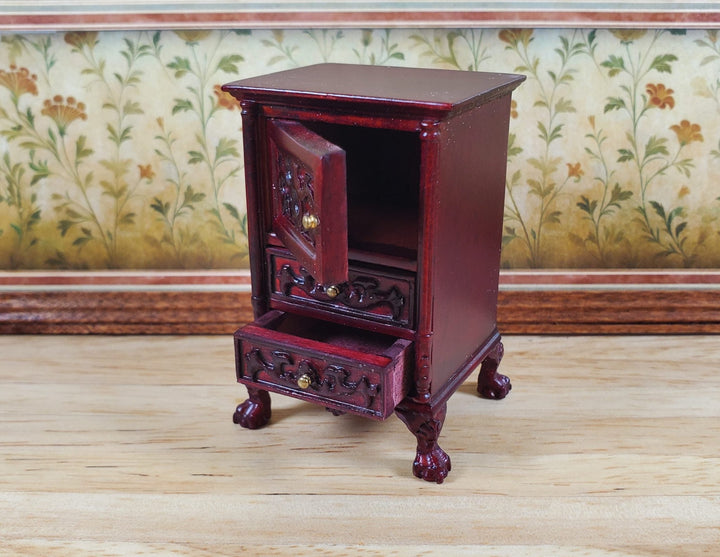Dollhouse Nightstand Vintage Hansson Miniatures 1:12 Scale Mahogany Finish - MiniatureCrush