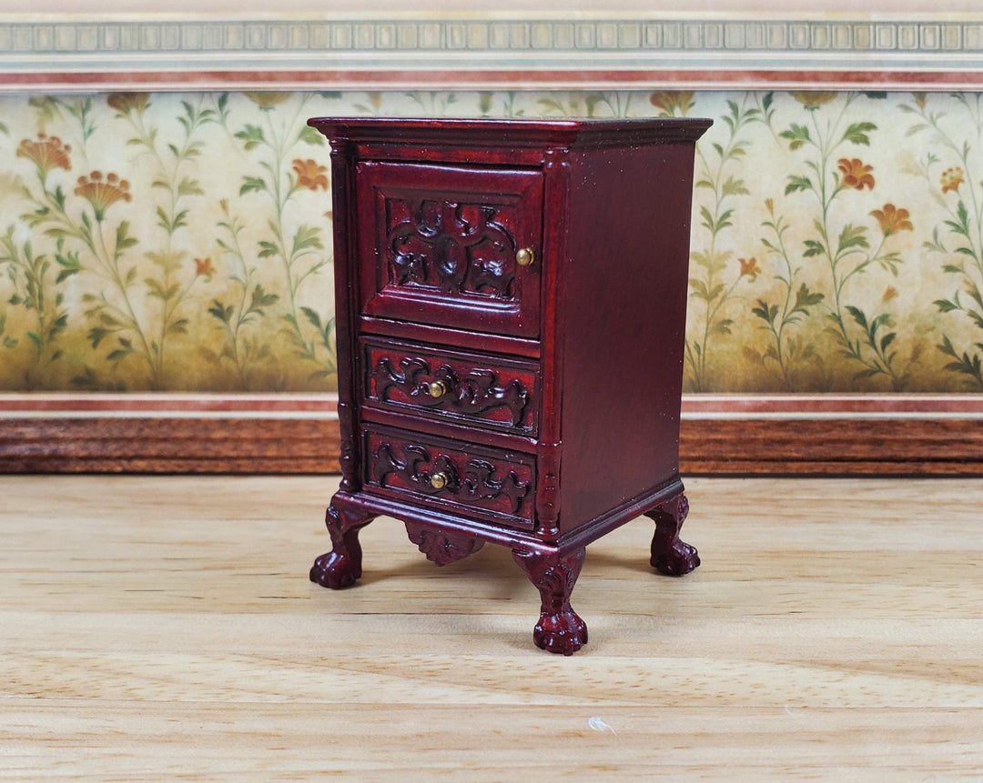 Dollhouse Nightstand Vintage Hansson Miniatures 1:12 Scale Mahogany Finish - MiniatureCrush