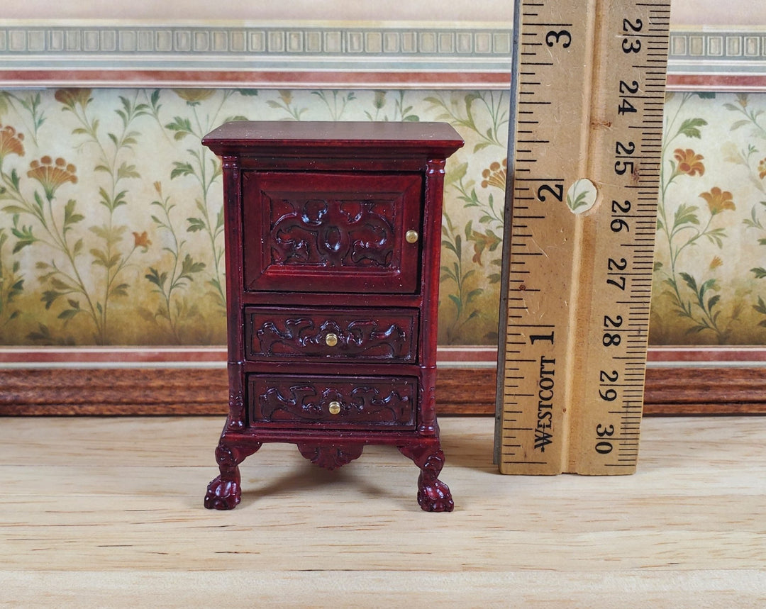 Dollhouse Nightstand Vintage Hansson Miniatures 1:12 Scale Mahogany Finish - MiniatureCrush