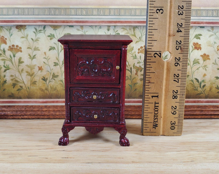Dollhouse Nightstand Vintage Hansson Miniatures 1:12 Scale Mahogany Finish - MiniatureCrush