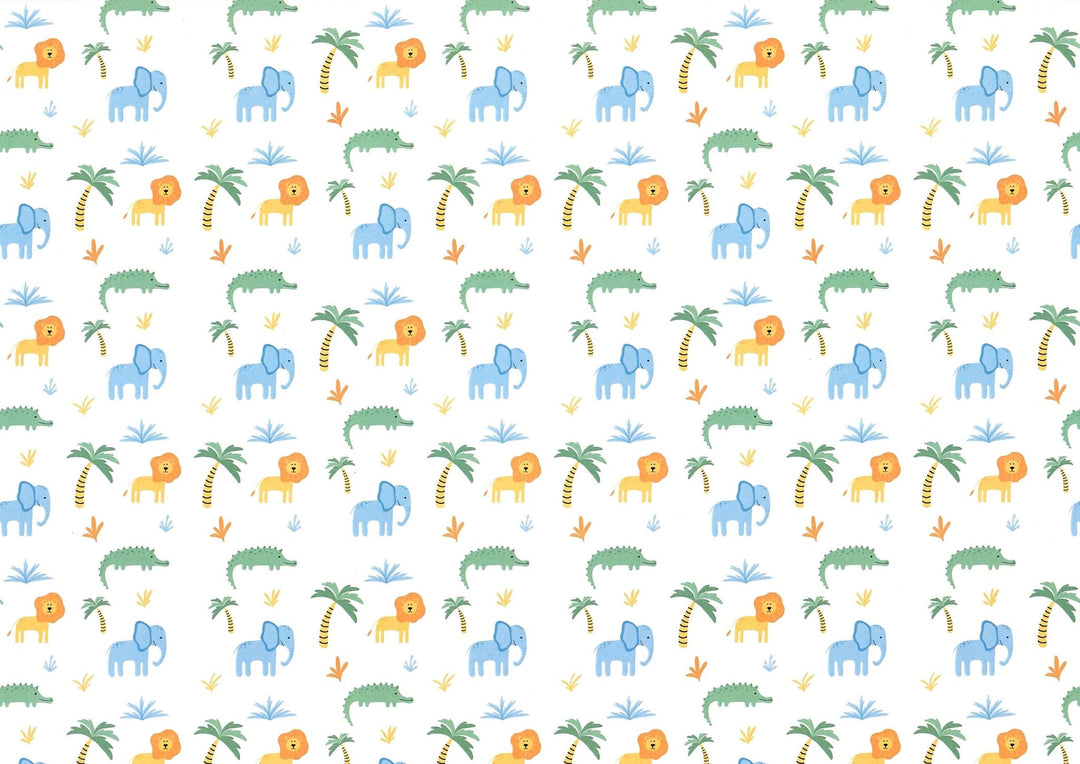 Dollhouse Nursery Safari Wallpaper 3 Sheets Elephants Lions 1:12 Scale Miniature - MiniatureCrush