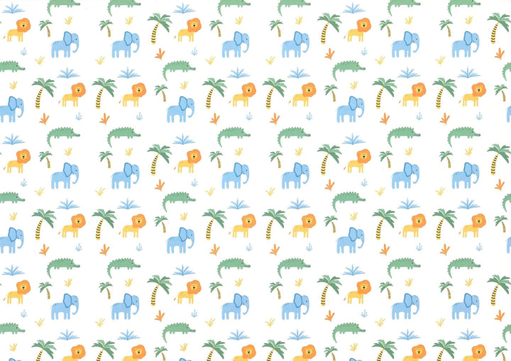 Dollhouse Nursery Safari Wallpaper 3 Sheets Elephants Lions 1:12 Scale Miniature - MiniatureCrush