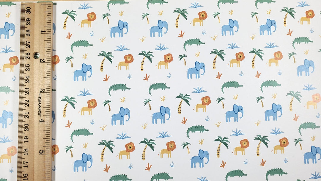 Dollhouse Nursery Safari Wallpaper 3 Sheets Elephants Lions 1:12 Scale Miniature - MiniatureCrush