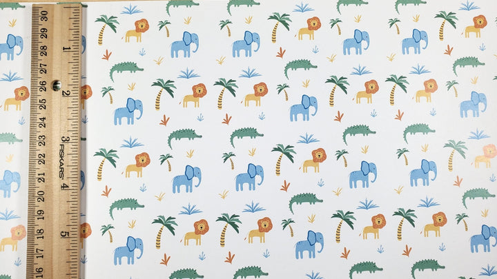 Dollhouse Nursery Safari Wallpaper 3 Sheets Elephants Lions 1:12 Scale Miniature - MiniatureCrush