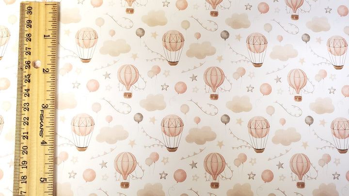 Dollhouse Nursery Wallpaper 3 Sheets Hot Air Balloons Beige 1:12 Scale Miniature - MiniatureCrush