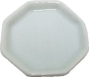 Dollhouse Octagonal Off White Ceramic Platter 1:12 Scale Miniature Dish - MiniatureCrush