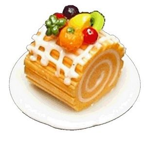 Dollhouse Orange Cream Roll Cake 1:12 Scale Miniature Dessert Food - MiniatureCrush