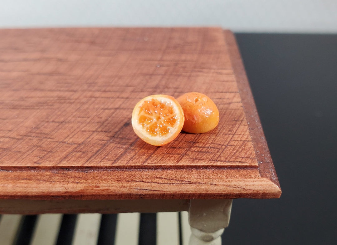 Dollhouse Orange Halves 2 Pieces 1:12 Scale Miniature Food Handmade - MiniatureCrush