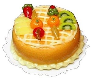Dollhouse Orange Lattice Cake with Garnish 1:12 Scale Miniature Food Bakery - MiniatureCrush