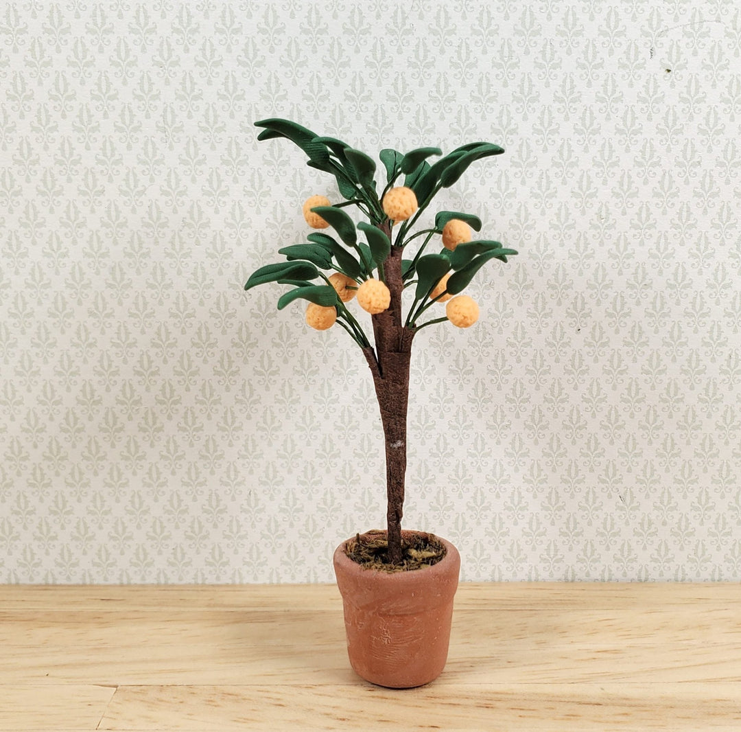 Dollhouse Orange Tree in a Terra Cotta Pot 1:12 Scale Miniature Houseplant - MiniatureCrush