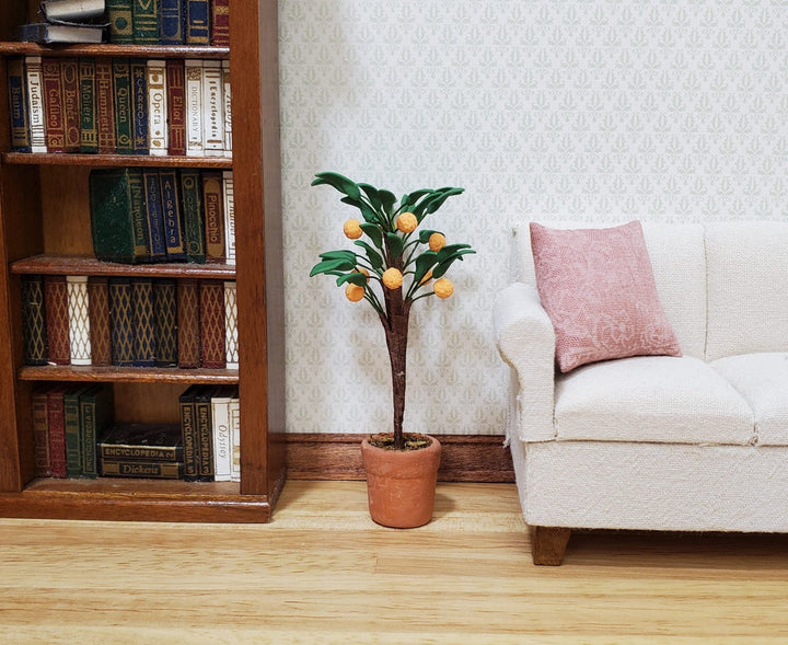Dollhouse Orange Tree in a Terra Cotta Pot 1:12 Scale Miniature Houseplant - MiniatureCrush