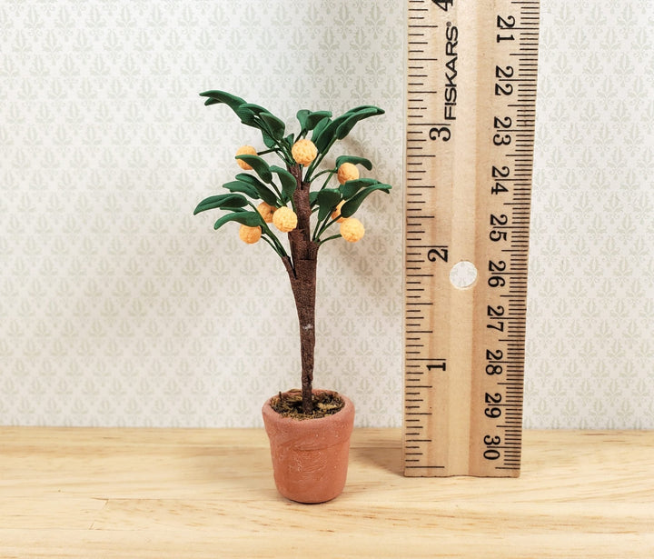 Dollhouse Orange Tree in a Terra Cotta Pot 1:12 Scale Miniature Houseplant - MiniatureCrush