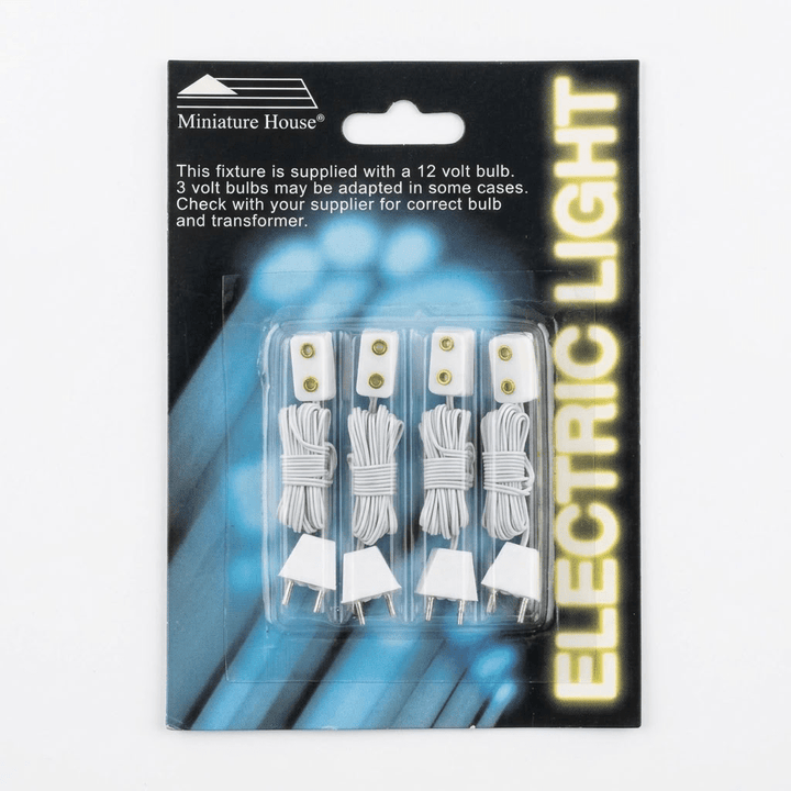 Dollhouse Outlet with Plug x4 Extension Cords for 1:12 Scale Miniature Lighting - MiniatureCrush