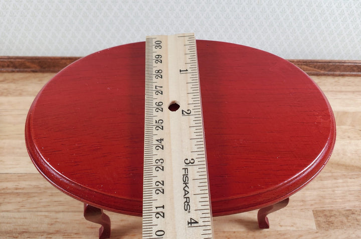 Dollhouse Oval Dining Room Table 4 Chairs Mahogany Finish 1:12 Scale Furniture - Miniature Crush