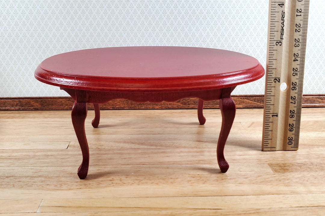 Dollhouse Oval Dining Room Table 4 Chairs Mahogany Finish 1:12 Scale Furniture - Miniature Crush